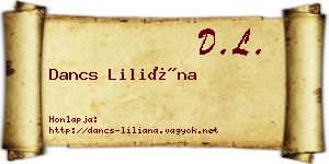 Dancs Liliána névjegykártya